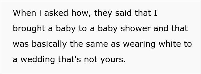 Text showing a woman&rsquo;s cousin accusing her of stealing spotlight by bringing her baby and wearing an engagement ring at a family event.