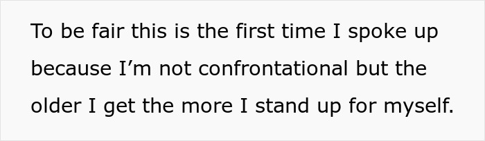 Text snippet about standing up for oneself, illustrating a lady telling grandkid she looks like a bull with her nose ring.