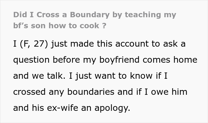 Text post about a man upset after his ex confronted his girlfriend about bonding with their son.