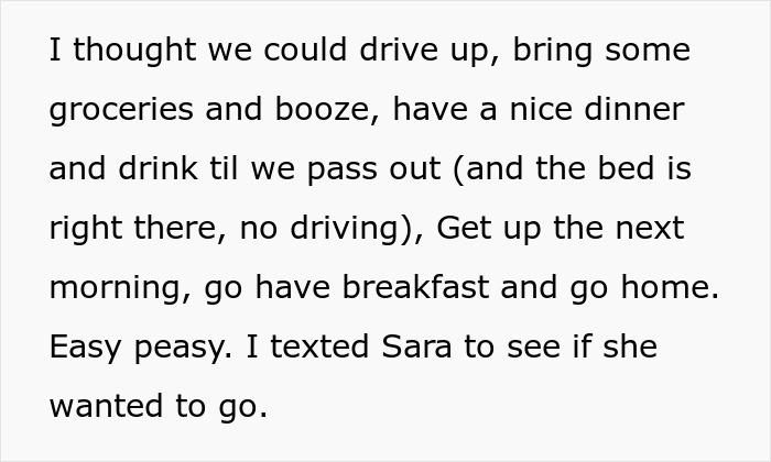 Text message discussing a vacation plan and a friend who doesn&rsquo;t care for kids and dislikes clingy children.