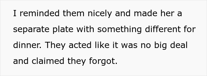 Text showing a mother addressing in-laws who mock her daughter&rsquo;s paganism and bring forbidden foods to dinner.