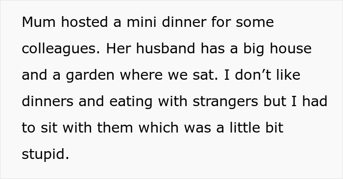 Man picks at his food nervously during dinner with his mom’s boss in an uncomfortable social setting. Man picks at his food nervously during dinner with his mom’s boss in an uncomfortable social setting.