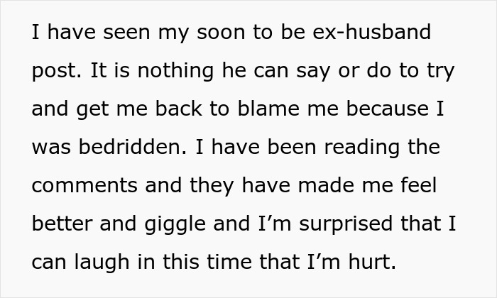 Text excerpt about man cheating while wife is pregnant and postpartum feeling hurt but finding support from comments online.