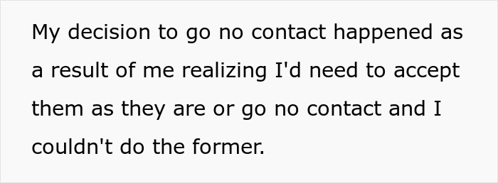 Text about a son's decision to go no contact with estranged parents after long-term neglect of grandkids.