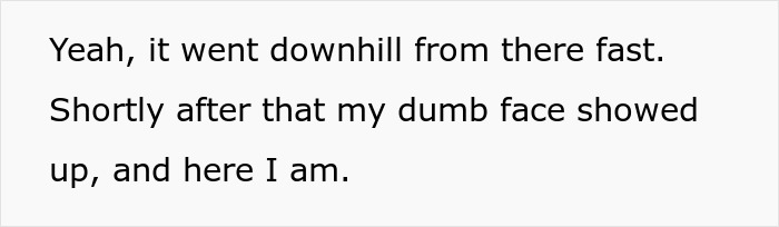 Text excerpt with casual tone describing a personal story related to mom affair college money dad.