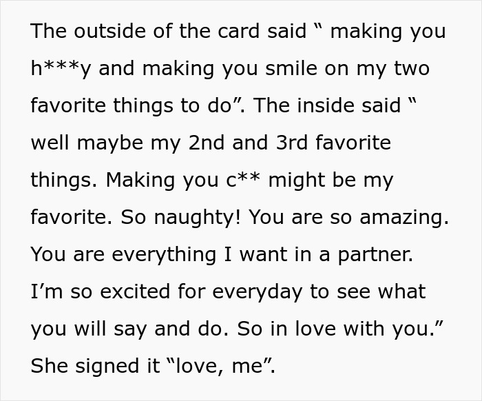 Text message card with a playful romantic message about love, connection, and excitement in a relationship.