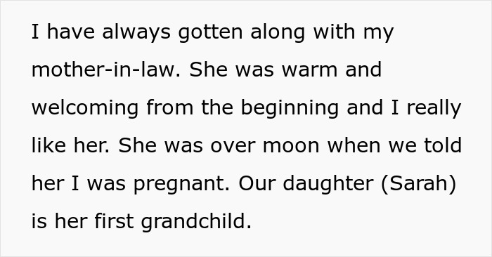 Text excerpt about a warm relationship with mother-in-law before baby born, relating to Indian grandmother demands DNA test.