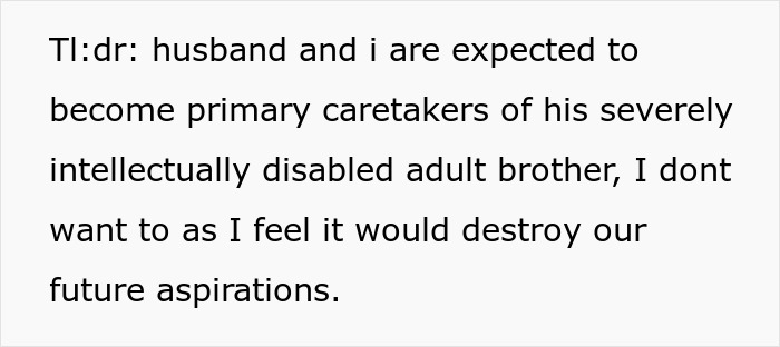 Text excerpt discussing a man expected to become primary caretaker for his severely intellectually disabled brother. Text excerpt discussing a man expected to become primary caretaker for his severely intellectually disabled brother.