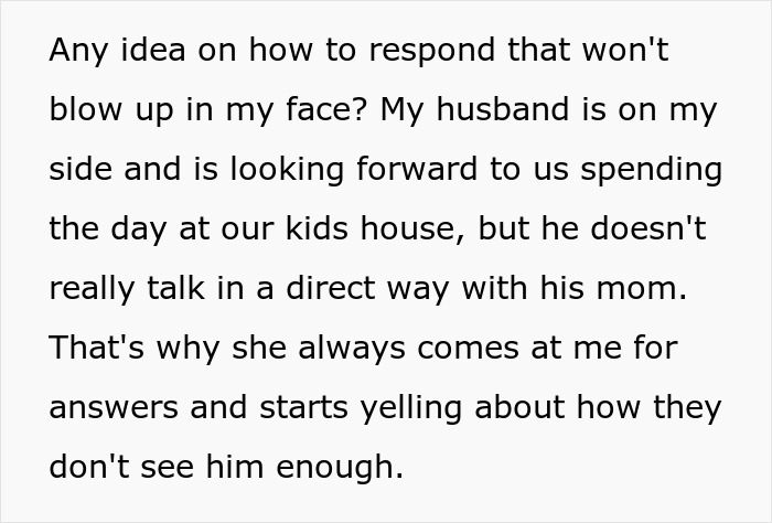 Text excerpt about a woman wanting to celebrate Thanksgiving with her kid while her mother-in-law explosively confronts her.