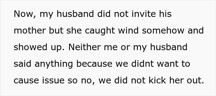 Text excerpt about MIL treating Thanksgiving like a free buffet, showing her behavior when confronted by DIL. Text excerpt about MIL treating Thanksgiving like a free buffet, showing her behavior when confronted by DIL.