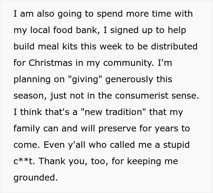 Text about a father unable to afford Christmas, choosing to give back to his community instead this season.