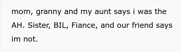 Woman wearing engagement ring and holding baby accused by cousin's family of stealing spotlight at event.