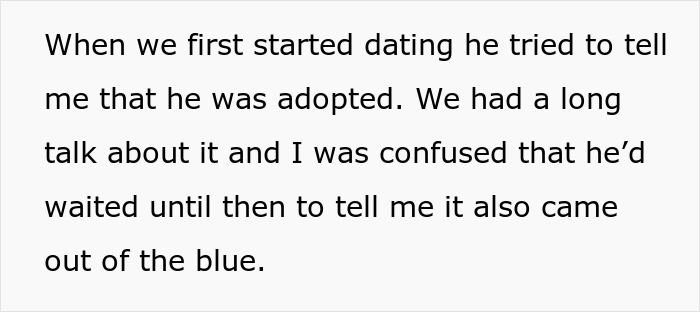 Text on a white background describing a woman&rsquo;s confusion after her partner lies about getting a master&rsquo;s degree out of the blue.