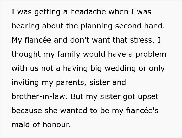 Man rejects sister&rsquo;s idea for big wedding, causing family tension due to her rejection sensitive dysphoria.