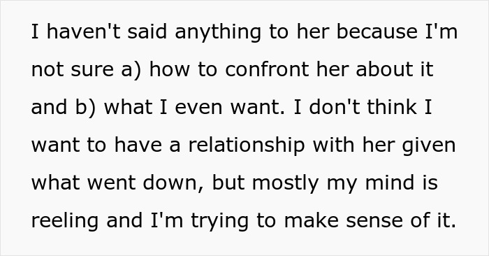 Text about a woman struggling to confront her late half-sister who lied for dad&rsquo;s support with medical bills.