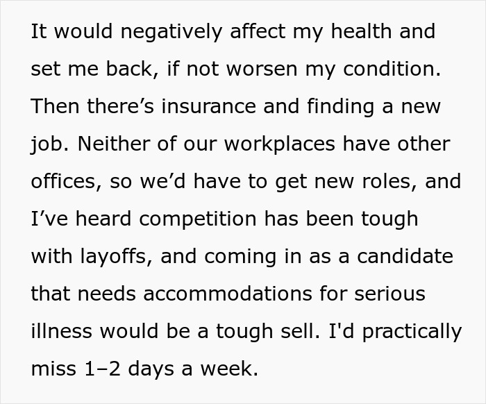 Text discussing the impact of illness on job prospects and challenges faced by a sick daughter-in-law in the family. Text discussing the impact of illness on job prospects and challenges faced by a sick daughter-in-law in the family.