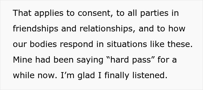 Text about consent and respecting boundaries in friendships, relating to best friend no contact returns.