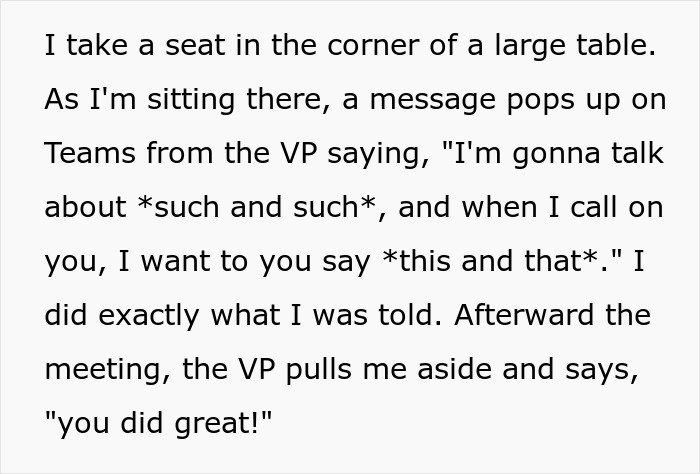 Boss invites female software developer to client meetings to be a pretty face, surprising her with the request. Boss invites female software developer to client meetings to be a pretty face, surprising her with the request.