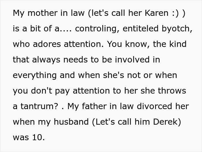 Text excerpt describing a controlling mother-in-law leading to bride’s savage revenge with a special meal at wedding. Text excerpt describing a controlling mother-in-law leading to bride’s savage revenge with a special meal at wedding.