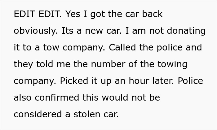 Man upset after finding out girlfriend secretly went clubbing and lost his car, retrieves car with police help.