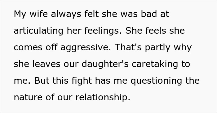 Man feels hurt and like a single parent as wife prioritizes work over family and ignores their 10-year-old child.