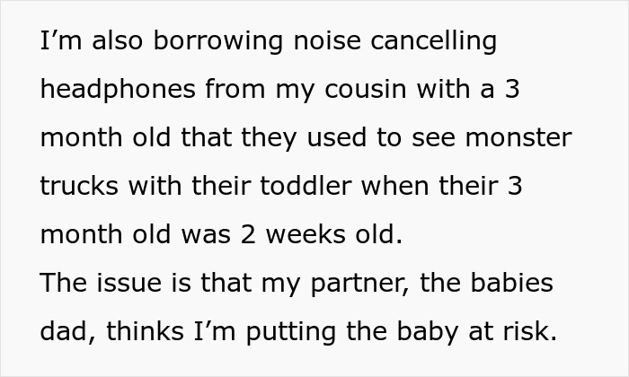 Mom brings baby to sister&rsquo;s large Halloween bash as partner worries about noise and baby&rsquo;s safety.