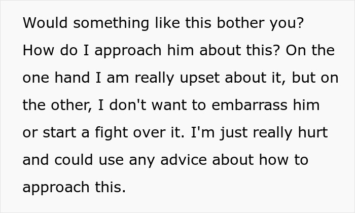 Text message expressing hurt and seeking advice on how to approach a sensitive issue about groom’s vows. Text message expressing hurt and seeking advice on how to approach a sensitive issue about groom’s vows.