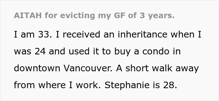 Text excerpt about man evicting girlfriend after discovering she secretly went clubbing and lost his car.