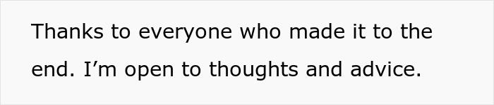 Text graphic with a message thanking readers and inviting thoughts and advice related to MIL playing the victim and family cutting contact.