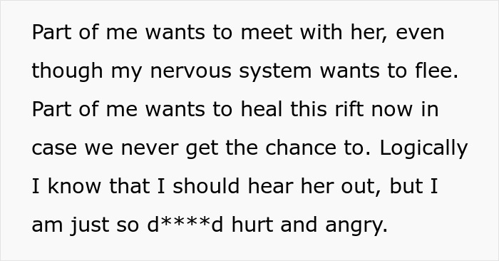 Excerpt expressing mixed emotions about reconnecting with a best friend after no contact, showing hurt and hope to heal.