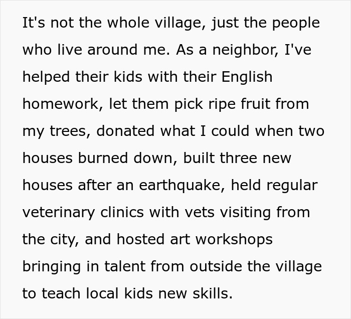 Text excerpt describing a helpful neighbor&rsquo;s actions before a woman&rsquo;s unexpectedly savage revenge on petty neighbor causes panic.