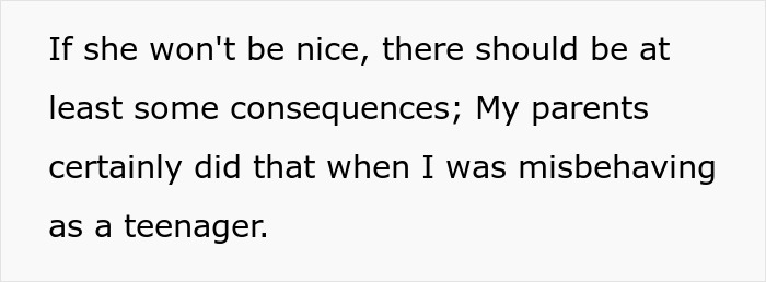 Text image showing a quote about dealing with a teen&rsquo;s rude attitude and parents setting consequences for misbehavior.