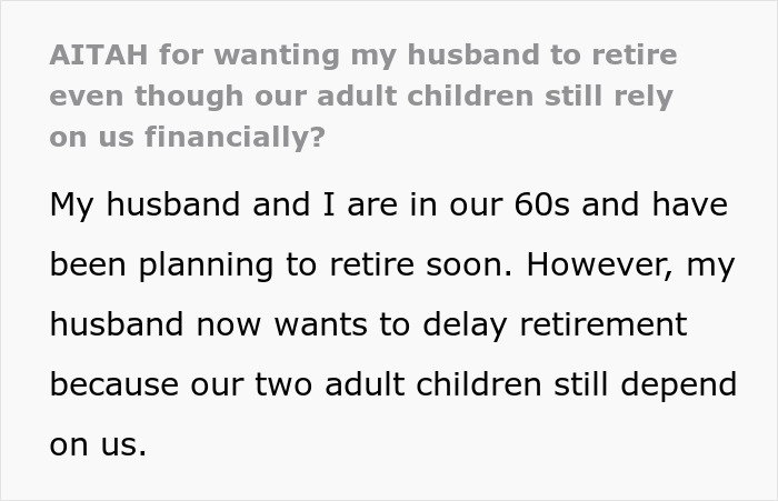 Wife Is Sick of Husband Financially Supporting Grown-Up Kids, Sparks Internet Debate On The Issue