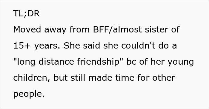 Text excerpt about a best friend no contact returns after moving away and challenges with long distance friendship.