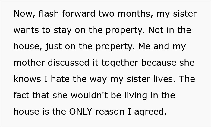 Woman wants to charge sister a clean-up fee after spotting roaches following her move-in on the property.