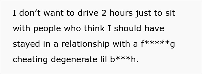 Text message showing frustration about driving to see family and staying in a toxic relationship, reflecting Thanksgiving tension. Text message showing frustration about driving to see family and staying in a toxic relationship, reflecting Thanksgiving tension.