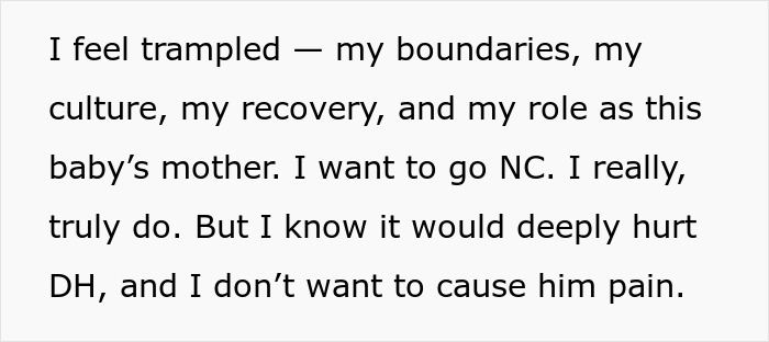 New mom fights for her own heritage and recovery while MIL demands baby&rsquo;s name honor her culture boundaries.