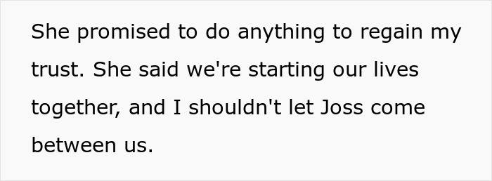Alt text: Text about regaining trust and starting lives together amid no dating rule break and cheating claims in a bridal context. Alt text: Text about regaining trust and starting lives together amid no dating rule break and cheating claims in a bridal context.