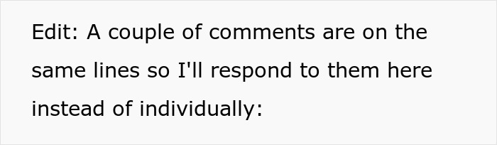Text excerpt discussing response to multiple comments on the same lines about a proposal as a Christmas gift reality check.