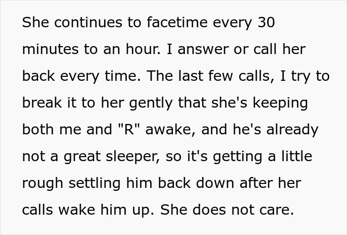 Mom panics and makes frequent calls while friend agrees to babysit overnight, struggling to settle the baby back to sleep.