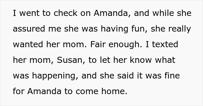 Text excerpt showing a woman, daughter, and friend walking home after a fun time together.