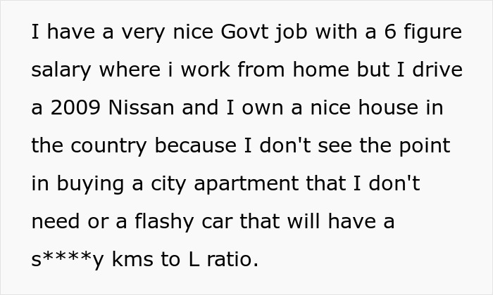 Alt text: Woman called poor by stepdad accused of flexing wealth after gifting stepsiblings cars and cash in family dispute.