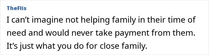 Comment discussing the ethical views on paying nieces to help out during pregnancy in a family setting. Comment discussing the ethical views on paying nieces to help out during pregnancy in a family setting.