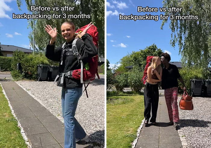 Young travelers showing their transformation after backpacking for 3 months, illustrating how travelling long-term changed them.