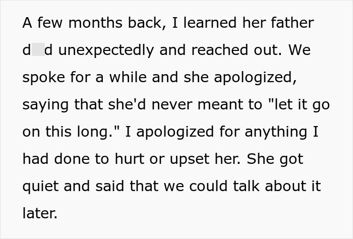 Text excerpt discussing reconciliation after no contact, focusing on best friend no contact returns and apologies exchanged.