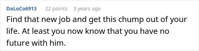 Screenshot of an online comment supporting a woman leaving the US to start a new life in France due to her boyfriend&rsquo;s reaction.
