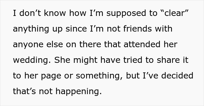 Text message conversation discussing a bride&rsquo;s mad cousin upset about a wedding dress issue.