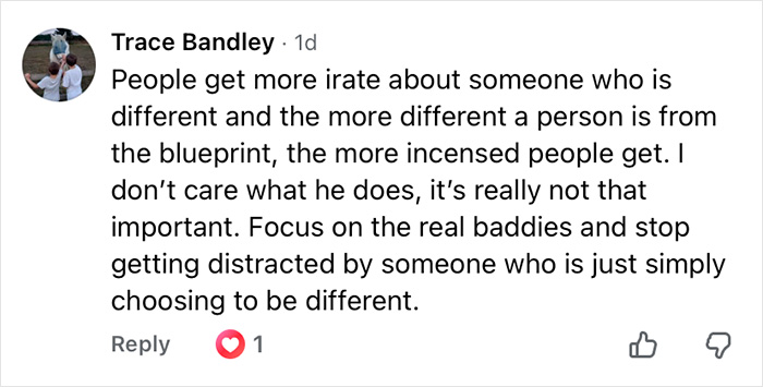 Comment expressing views on people reacting strongly to those who get eyeballs tattooed and choosing to be different. Comment expressing views on people reacting strongly to those who get eyeballs tattooed and choosing to be different.
