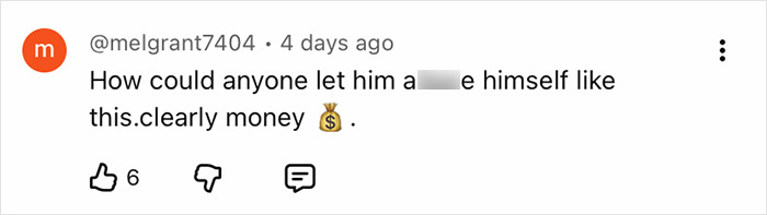 Screenshot of a social media comment criticizing a man who got his eyeballs tattooed, highlighting the dangerous process involved. Screenshot of a social media comment criticizing a man who got his eyeballs tattooed, highlighting the dangerous process involved.