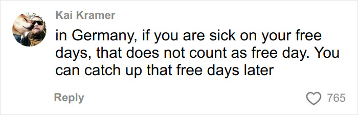 Comment discussing sick days policy in Germany, highlighting a contrast related to pay for ambulance rides in America.